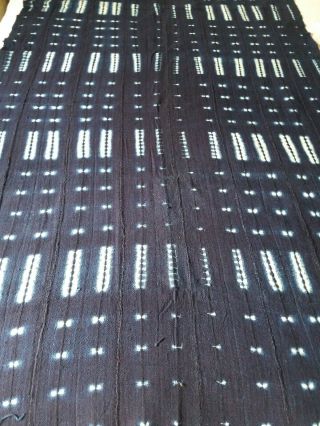 Authentic African Handwoven Mud Cloth Textile From Mali Size 66 " X 43.  5 " Indigo