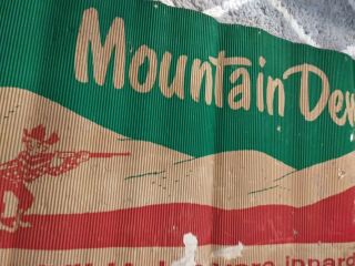 Rare Vintage 1960s Mountain Dew Store Banner Sign Old Soda Pop Diner