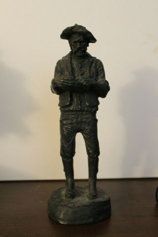 Michael Garman 1971 Signed Bronze Tone Sculpture Statue 49er Gold Miner9.  5 "