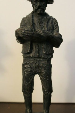 Michael Garman 1971 Signed Bronze Tone Sculpture Statue 49ER GOLD MINER9.  5 
