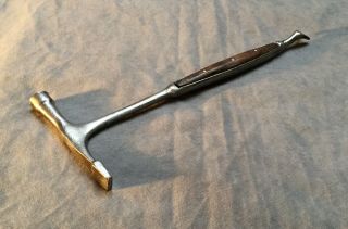 1867 HAMMER With CLAW ON OTHER END,  ANTIQUE VINTAGE WOOD HANDLE TOOL SILVERSMITH 3