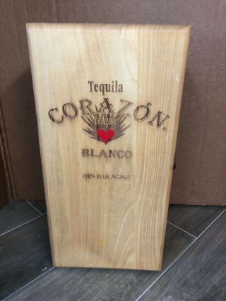 Corazon Tequila Blanco.  Wood Box.  16” X 8” X 5”