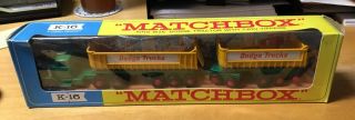 Vintage Matchbox Lesney 1966 K - 16 - A King Size Dodge Tractor With Twin Tippers
