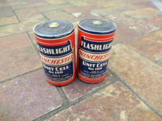 Vintage (2) Winchester No 1511 Unit Cell Flashlight Batteries