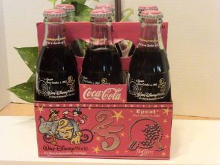 Disney World 25th Anniversary 6 pack coke bottles - 3 2