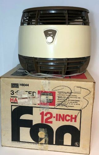 Vintage Sears Hassock 360 Degree Floor Fan 3 - Speed 453.  804400 With Box