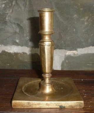 Early Antique 17th Century Brass Candlestick Lighting Candle Holder Spanish