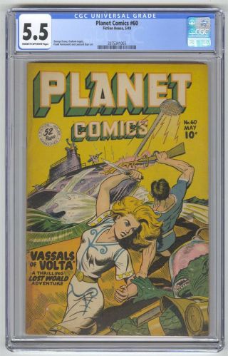Planet Comics 60 Cgc 5.  5 Vintage Fiction House Comic Gga Art Scifi Gold 10c