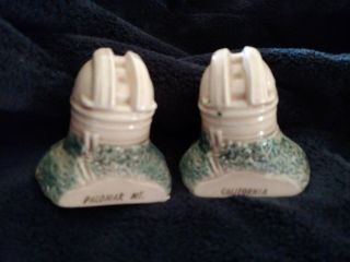 Vintage Palomar Mt.  Observatory Telescope Salt & Pepper Shakers Ceramic 2.  5 "