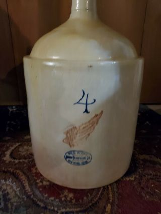 Antique Red Wing Large Wing 4 Gallon Crock Jug