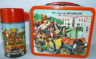 1963 Vintage The Beverly Hillbillies Metal Lunch Box And Thermos