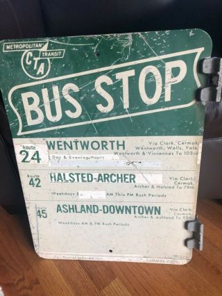 1960’s Vintage Cta Chicago Transit Authority Bus Route Street Sign Ashland 24”