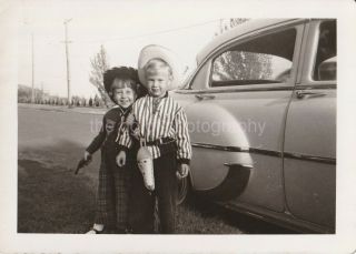 Little Cowboys Vintage Found Photo Bw Snapshot Boys 97 10