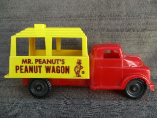 Old Vintage 1950s Planters Mr Peanuts Peanut Wagon Pyro Hard Plastic Toy Truck