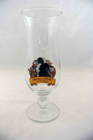 Vtg Jekyll And Hyde Tall Beer Glass 16 Oz.  Club York Souvenir Collectible