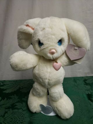 Precious Moments Snowball White Bunny Plush W Locket Stand Vintage 1985 Applause