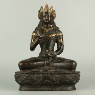 Chinese Exquisite Handmade Tibetan Buddha Copper Statue