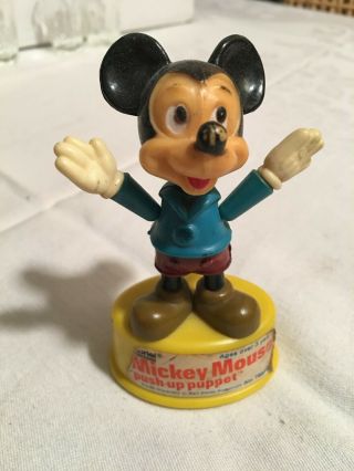 Vintage 1977 Gabriel Mickey Mouse Push Up Puppet Walt Disney Productions