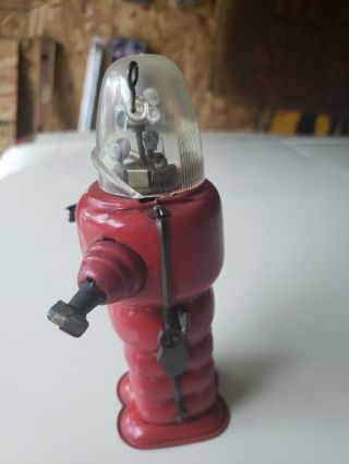 VINTAGE ROBBY THE ROBOT RED MECHANICAL WIND - UP - TIN TOYS ANTIQUE JAPAN 2