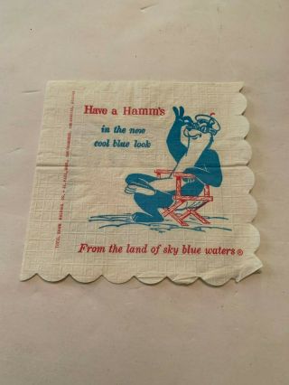 1963 Hamm ' s Beer Paper Napkin From Yankee Clipper Rock Island Illinois 2