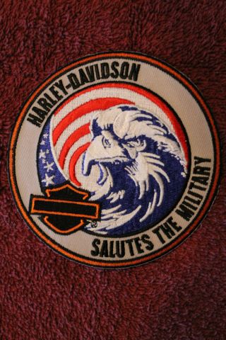 Harley Davidson " Salute The Military " Eagle Patch - Hog Soldier Usa Flag 2013