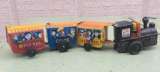 Vintage Mtu Zig - Zag Comic Express Tin Litho Windup Toy Train - Korea