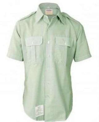 Army Military Class A Uniform Short Sleeve Dress Green Shirt Men