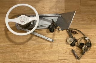 Vintage Kainer Hydroplane Steering Wheel 11” Diameter W/ Helm & Cable Pulleys