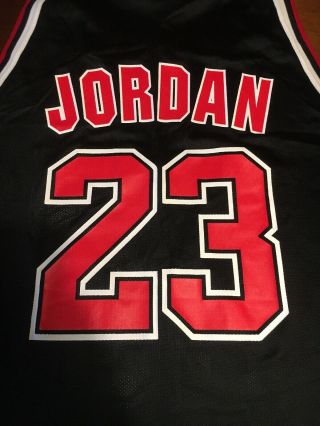 Vintage Size 52 Michael Jordan Black Chicago Bulls Champion Jersey 23 2