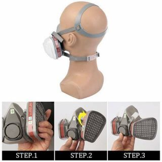Double Filter Gas Mask Protection Antivirus Respirator Chemical Rubber Safe Tool