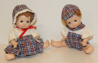 Pair Vintage 8 1/2 " Effanbee Patsy Babyette C Late 1930s Composition