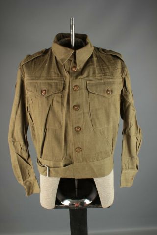 Vtg Nos 1943 Wwii British Army Overalls Denim Blouse Jacket Uk 6 40s Ww2