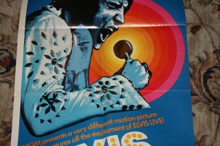 VINTAGE 1972 Rare Elvis Presley - ELVIS on TOUR - MGM Movie Poster - 27x41 INCHES 3