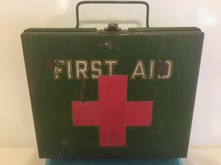 Vintage Military First Aid Kit With Guide And Supplies (only $15)
