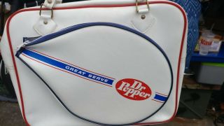 Dr.  Pepper Great Serve Vintage 1970s Vinyl Tennis Racket Sport Gym Bag