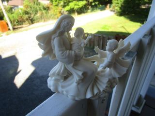 Vtg Mary Baby Jesus Angel Figurine Millenium by Roman Inc Peace on Earth 1995 3