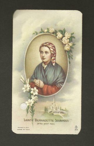 Relic Holy Card St.  Bernadette Soubirous