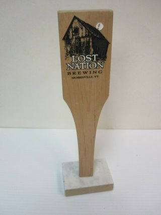 Lost Nation Brewing Beer Wooden Tap Handle Morrisville Vermont Very Good,