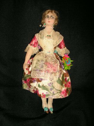 RARE 1920 ' s MUNECAS PAGES Miniature Boudoir Lady Lenci competitor 3