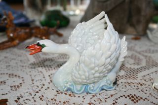 A Nymphenburg Germany Porcelain Swan Figurine -