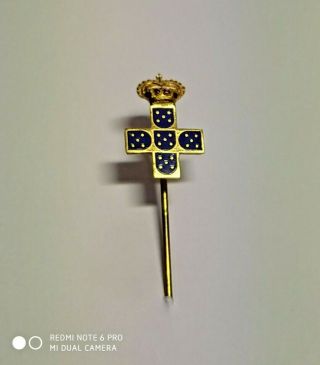 Antique Lapel Stick Pin Badge From Portugal Royal Cause - Monarchy