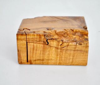Jeff Vollmer Vtg Mid Century Modern Form Craft Wood Jewelry Puzzle Box