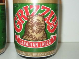 2 Grizzly Canadian Lager Beer Bottles Amstel Brewery 2