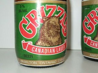 2 Grizzly Canadian Lager Beer Bottles Amstel Brewery 3
