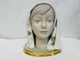 Vintage Lladro 1003 Girls Head Ceramic Sculpture Cabeza Retired Sml Damage
