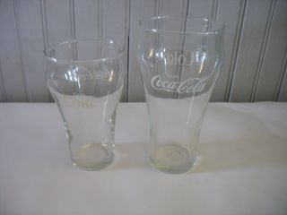 8 Vintage Coca - Cola Clear White Enjoy Coke Glasses Bell Shaped 5 " Tall 1 - 6 "