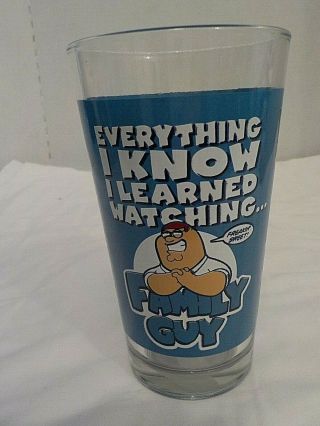 Family Guy Pint Glass: Everything I Know I Learned From Watching The Family Guy
