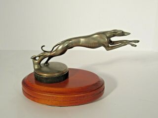 Vintage 1920 ' s Lincoln Greyhound Hood Ornament Radiator Cap with Base 2