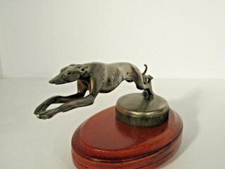 Vintage 1920 ' s Lincoln Greyhound Hood Ornament Radiator Cap with Base 3