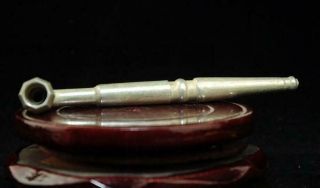 Chinese Old Coper - Plating Silver Hand Engraving Tobacco Pipe A02